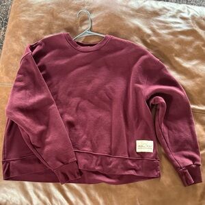 WeWoreWhat Burgundy Oversized Crew Neck Sweater